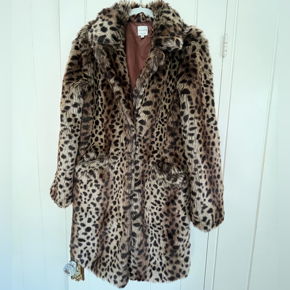 Ellison Leopard Print Faux Fur Jacket